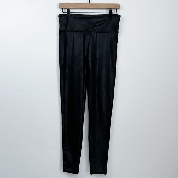 Spanx PETITE Faux Leather Black High-Waisted Leggings - Picture 6 of 8